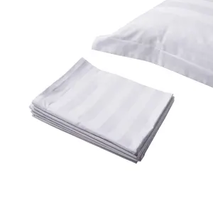 Modern Pillow Case Supplier Hotel Linen Set 3cm Satin Stripe Cotton Pillow Case Set Custom Pillow Case Cover