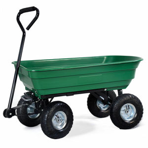 <span class=keywords><strong>Chariot</strong></span> de jardin basculant 75L, <span class=keywords><strong>chariot</strong></span> à quatre roues pneumatiques pour outils, terre et engrais - Product Image 3