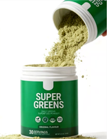 Mélange de super-aliments en marque propre, détoxifiant, digestif, smoothie, mélange de nettoyage, enzymes digestives, probiotiques, poudre de super-aliments verts