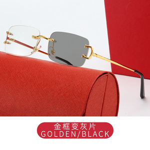 Nouvelles lunettes de soleil polarisées sans monture UV400 à changement de couleur intelligent pour hommes et femmes, style européen et américain, vente transfrontalière - Product Image 6