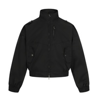 Veste bomber courte et large de style rétro américain 11KN, unisexe, streetwear, kaki, haut de gamme, col montant ample, vêtement de travail