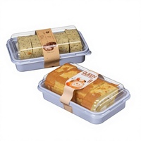 Boîte d'emballage rectangulaire transparente en plastique PET pour gâteau roulé japonais Dream Roll, idéale pour les desserts et la découpe en tranches