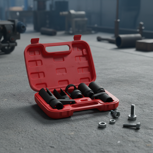 <span class=keywords><strong>OLIVER</strong></span> Ensemble de 7 pièces Noir/Rouge <span class=keywords><strong>45</strong></span> #   Jeu de douilles pour capteur d'oxygène en acier au carbone pour voiture, outils de démontage et d'assemblage pour réparation automobile - Product Image 2