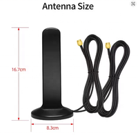 Antenne 4G LTE 5G MIMO 2x2 12dBi avec connecteurs doubles SMA mâle / TS9 / CRC9, base magnétique, 600-6000MHz, omnidirectionnelle, étanche, type paddle
