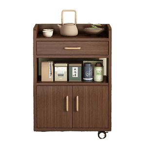 Modern Style Tea Cabinet Wheels <strong>Small</strong> Mobile Kitchen <strong>Storage</strong> <strong>Cupboard</strong> for Microwave Oven Tea Table Sideboard Household <strong>Storage</strong> - Product Image 5