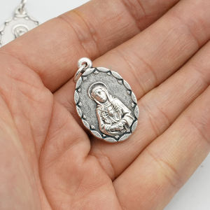 ลูกประคำ CM001และสร้อยคอทำอุปกรณ์เสริมโลหะผสมชุบเงินคาทอลิกเจ็ดเหรียญเสียใจจี้จากอิตาลี - Product Image 2