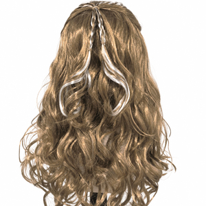 Peluca Rizada Marrón de Longitud Media, Peluca Sintética con Trenzas con Reflejos para <span class=keywords><strong>Carnaval</strong></span> y Espectáculos - Product Image 4