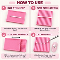 Rouleau à billes de gel pour ongles de 3 mm, plaque en silicone double face pour la modélisation de fleurs 3D, outil de sculpture pour l'art des ongles DIY