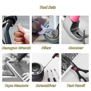 Professional DIY <b>Hand</b> <b>Tools</b> <b>Set</b> Multi-Function Carbon Steel Socket Wrench Hammer Household Measuring Tape Convenient <b>Tool</b> Box - Product Image 6