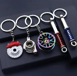 Creative Metal Turbo Keychain Brake Tire Shock Absorber Key Chain for Promotion Gift
