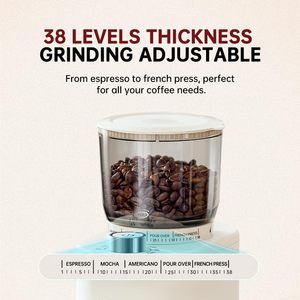 เครื่องบดกาแฟ CAFELFFE แบบกรวย บดเมล็ดกาแฟอัตโนมัติ ใบมีดสแตนเลส 420  ตัวเครื่องพลาสติก ใช้ในบ้าน ครัว และสำนักงาน - Product Image 5