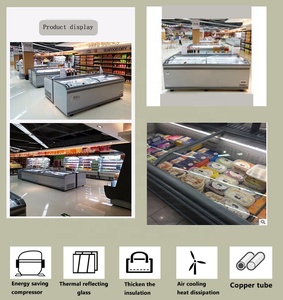 Wholesale Commercial Supermarket Convenience Store <strong>Fast</strong> <strong>Food</strong> <strong>Restaurant</strong> Motel Glass Doors Show Eu Island <strong>Freezer</strong>