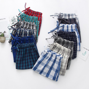 Custom Soft 2022 New Spring Summer Plaid pigiama <span class=keywords><strong>Bottoms</strong></span> pantaloni scozzesi da uomo pantaloncini per il tempo libero a casa sport pantaloni larghi di base - Product Image 2