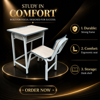 Pupitres scolaires en métal pour élèves du primaire avec chaises, mobilier scolaire pour salles de classe, salons, chambres à coucher