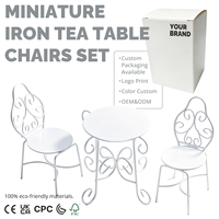 Miniature de jouet : Ensemble table et chaises en fer pour maison de poupée, scène de jardin ou cour, modèle de mobilier d'extérieur vintage DIY, vente en gros