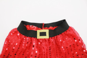 Falda Tutú Personalizada con Lentejuelas Rojas Brillantes, Cintura Elástica, <span class=keywords><strong>Disfraz</strong></span> de Baile para Niñas, <span class=keywords><strong>Animadora</strong></span>, Navidad, Logotipo Personalizado - Product Image 2