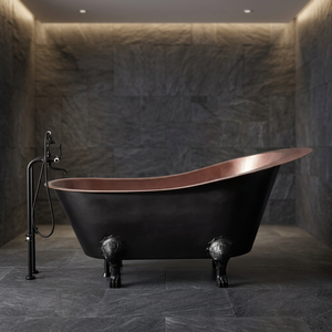 Bañera de Hidromasaje Ovalada Independiente de Cobre, Acabado Bronce Aceitado, Lujosa, Portátil, Individual, para Baño, Hotel, Uso Doméstico - Product Image 3