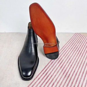 Goodyear bentivegna Hand Welt Shoes Italia Botas de cuero de vaca hombres formal <span class=keywords><strong>Chelsea</strong></span> botines Zapatos fábrica Suela de cuero genuino - Product Image 2