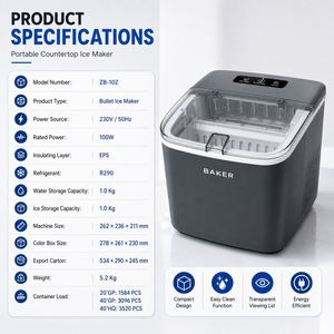 Machine à glaçons compacte de comptoir avec fonction d'auto-nettoyage, machine à glaçons portable de type balle, couleur personnalisable disponible pour la maison, le bureau, le bar - Product Image 3