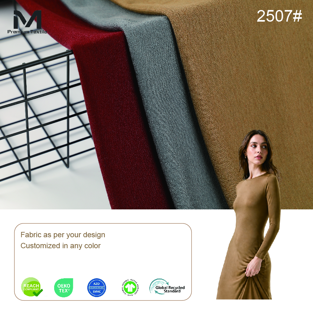 High-End Ultimate Comfort Lyocell Wool Blend Elastic Fabric For Sustainable Fashion Brands And High End Everyday Loungewear2507#