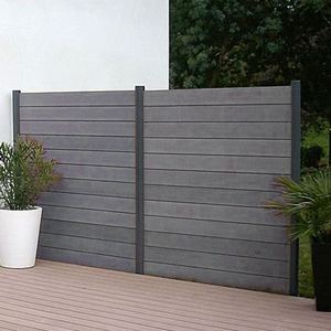 WPC Chaleur <span class=keywords><strong>Composite</strong></span> <span class=keywords><strong>Palissade</strong></span> Clôture Cadre En Aluminium Étanche Écologique pour Jardin Terrasse Cour Utilisation Comprend La Modélisation 3D - Product Image 3