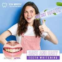 SEFUDUN Mousse Nettoyante Dentaire Violette Élimine Doucement les Taches Jaunes et la Plaque Dentaire Unifie le Teint des Dents Rafraîchit l'Haleine Blanchit les Dents