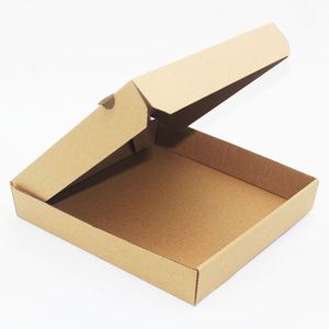 Boîte à pizza en carton ondulé en cuir de vachette marron, nouveau modèle, matériau biodégradable, emballage jetable pour pizza à emporter - Product Image 5