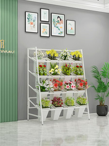 Espositore per Fiori da Fiorista, Scaffale in <span class=keywords><strong>Ferro</strong></span> <span class=keywords><strong>Battuto</strong></span> Trapezoidale a Più Livelli, Stile Semplice, per Interni - Product Image 2