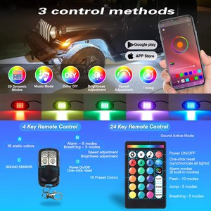 Multicolor LED Rock Light Car RGB Light Truck Underbody <span class=keywords><strong>Neon</strong></span> Light <span class=keywords><strong>con</strong></span> control remoto lámpara Bar Kit - Product Image 2