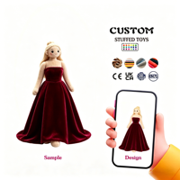 Boneka Plushie Gadis Berrok Pendek Pink dengan Kuncir Ganda, Penjualan Langsung Pabrik, Boneka Custom Tersedia Sesuai Permintaan, Mainan Plushie Custom