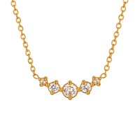 Chaînes de cou en acier et or tendance, collier en acier inoxydable avec pendentif incrusté de zircon, accessoires brillants pour un glamour quotidien TGXL14710