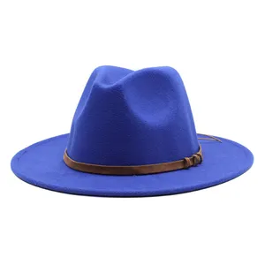 Wholesale New Arrival Wide Brim Floppy Felt Wool Fedora Hat Panama Jazz Fedora Hat