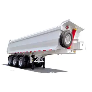 Heavy Duty High Quality 3 Axles 50ton 60ton Side Tipper/Rear Dump Semi Trailer Cargo Box Tipping Trailer For Freight Transport