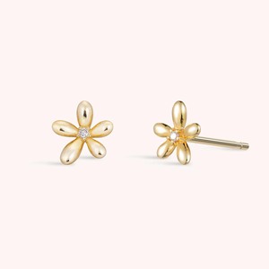 CHICNNA Boucles <span class=keywords><strong>d</strong></span>'oreilles clous en or 14 carats Floraison Halo, Nouveaux bijoux fantaisie personnalisés, Boucles <span class=keywords><strong>d</strong></span>'oreilles fleurs en gros, inaltérables - Product Image 5
