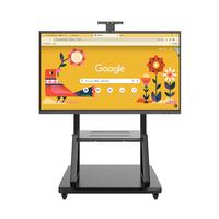 Tableau blanc interactif de 65 pouces, résolution 4K, écran tactile en verre anti-reflets pour les conférences et l'enseignement