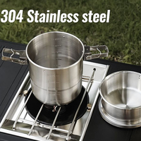Kit de cuisine de camping 7 pièces en acier inoxydable 304, ensemble portable pour pique-nique en plein air
