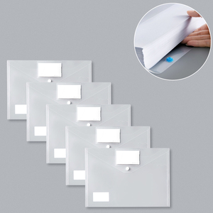 Phổ biến A4 rõ ràng PP nhựa Snap Nút không thấm nước tập tin tài liệu thư mục với tái sử dụng Phong Bì Túi - Product Image 2