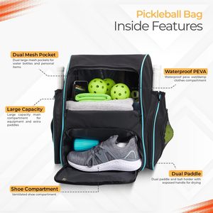 Waterproof <b>Large</b> Capacity Pickleball <b>Backpack</b> for Men or <b>Women</b> With Shoes Compartment - Product Image 2