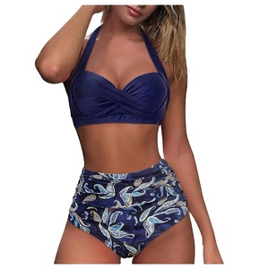 Bikini con estampado grande para mujer, traje de baño liso a la moda, para playa, gran oferta, 2022 - Product Image 3