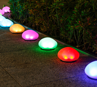 Lampe solaire LED en forme de galet, étanche, pour pelouse, allée, jardin, villa