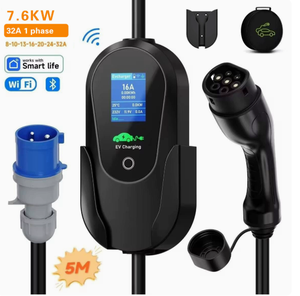 Nuevo Cargador Portátil para Vehículos Eléctricos Tipo 2 de 7kW, Pistola de Carga para Vehículos Eléctricos de Nivel 2 con Pantalla LCD para Uso Doméstico y de Viaje - Product Image 3