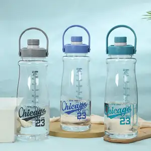 Botella de agua de plástico Tritan de gran capacidad de boca ancha sin BPA potable ecológica botella de viaje deportiva