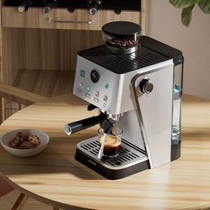 Machine à café italienne 2 en 1 Outrip, extraction haute pression 20 bars, broyeur intégré et mousseur à lait semi-automatique - Product Image 2