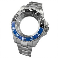 Boîtier de montre de plongée en acier inoxydable de 43 mm, verre saphir, compatible avec les mouvements NH35 NH36 ETA2824 PT5000 Miyota8215 DG3804, lunette rotative