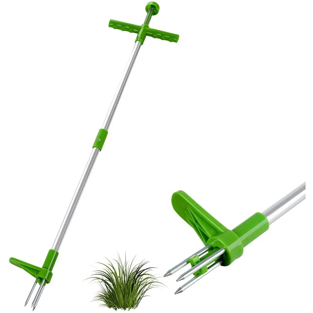 VERTAK aluminum 3 claw stand up garden weeding tool strong digging grass puller