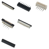 Connecteurs plats flexibles FFC FPC en alliage de cuivre étamé, pas de 0,3 mm, 0,5 mm, 0,7 mm, 0,8 mm, 1,0 mm, 4 à 60 broches, ZIF SMD SMT