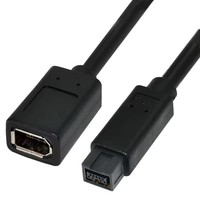 Adaptateur de câble noir IEEE 1394 6 broches femelle vers 1394b 9 broches femelle FireWire 400 à 800 pour se connecter à un ordinateur ou un appareil photo numérique