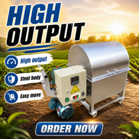 Machine industrielle automatique de torréfaction de cacahuètes, graines de sésame et de melon, type tambour, 1,2 kW, garantie 3 ans
