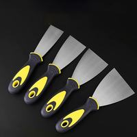 Couteau à mastic à manche en plastique bicolore de qualité industrielle spatule de 1 à 6 pouces/outil de lissage grattoir de nettoyage en acier inoxydable