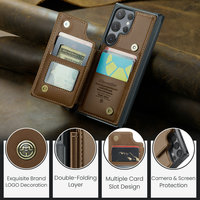 Étui en cuir RFID CaseMe pour accessoires de téléphone Samsung S24 ultra, étui portefeuille avec porte-cartes pour Samsung S24 ultra S23 FE S22 S21